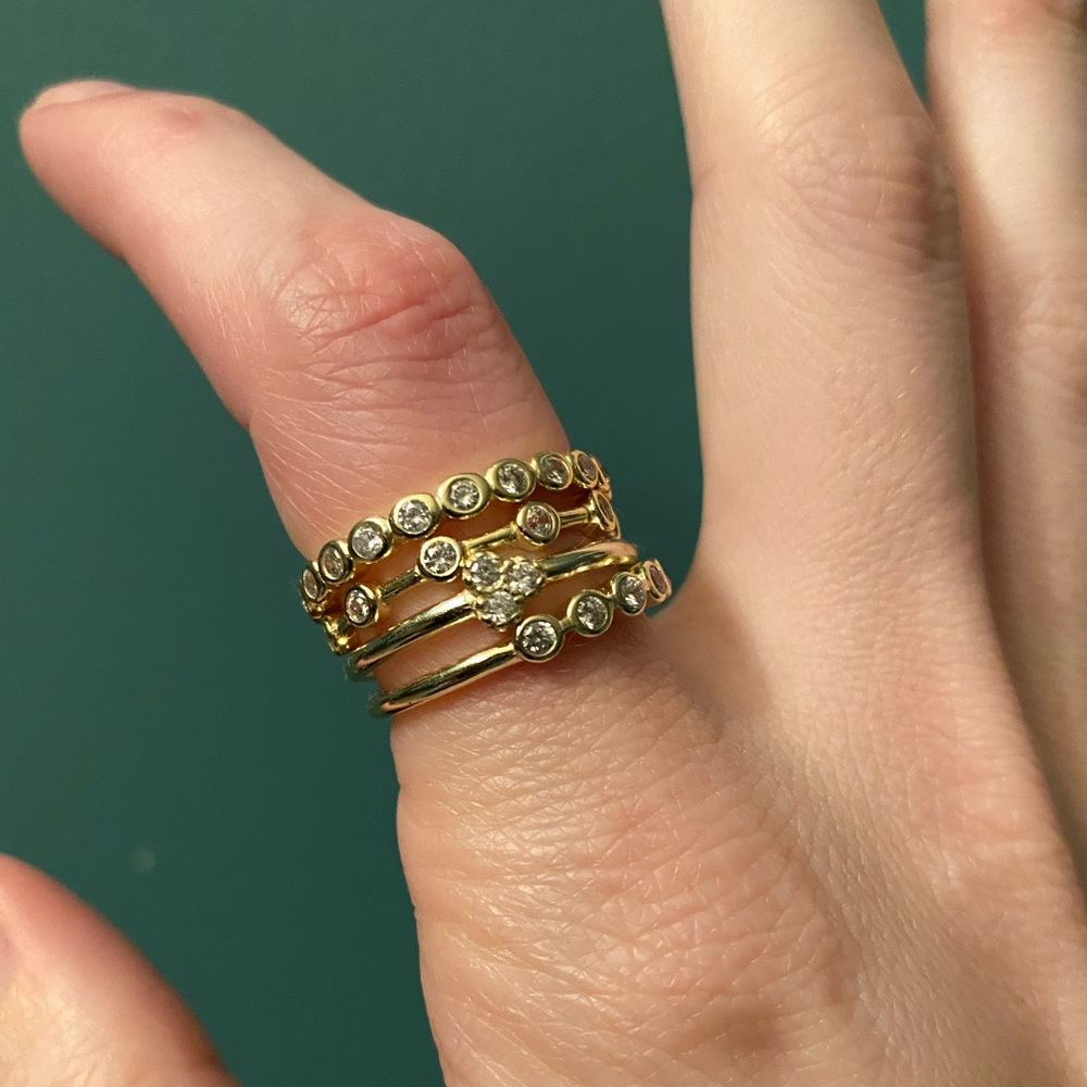 Gold stacking rings